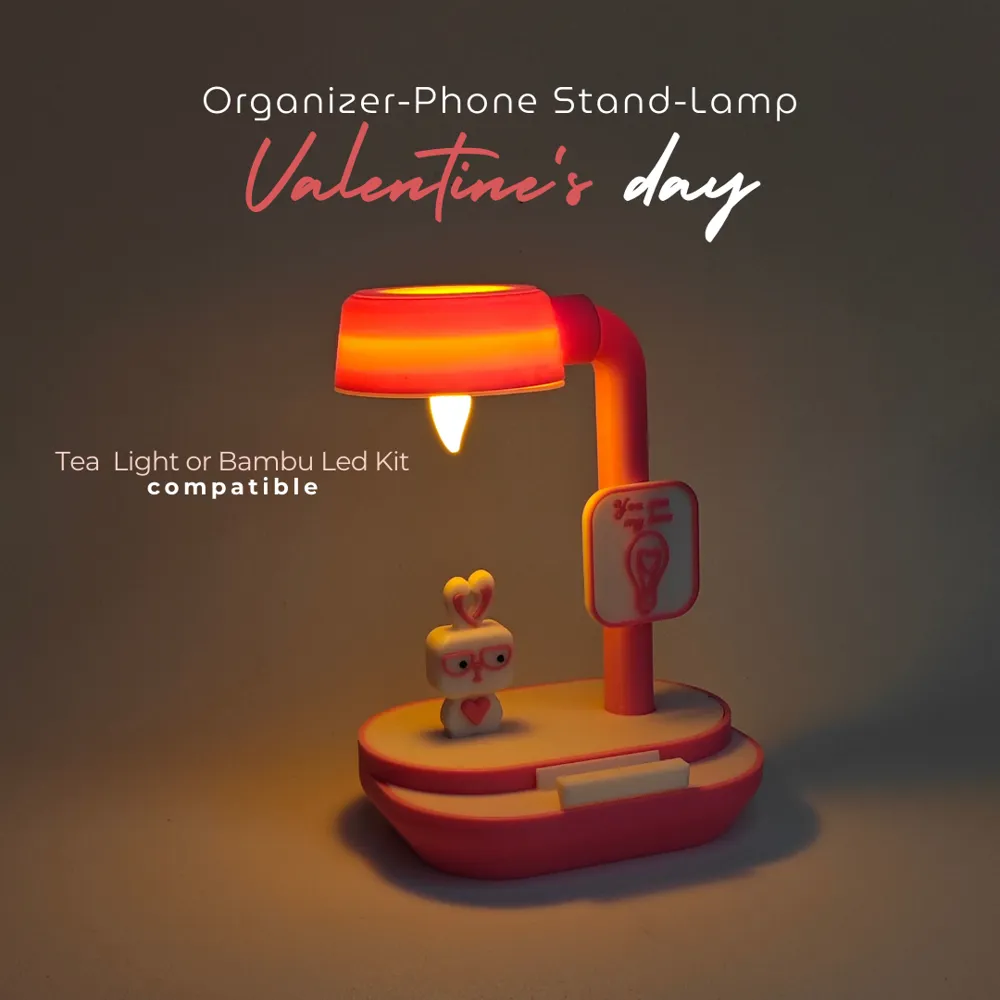 Cute Rabbit Desk Organizer – Lamp – Phone Stand