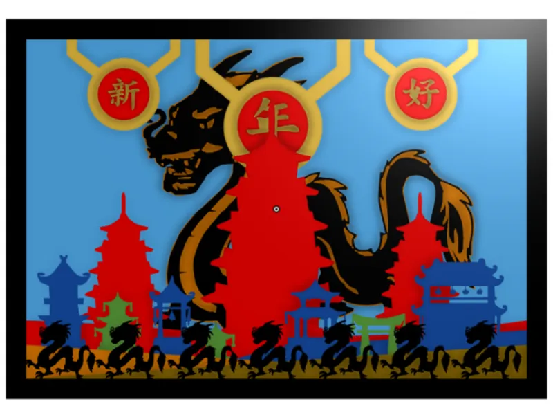 Asian City Layered Scene