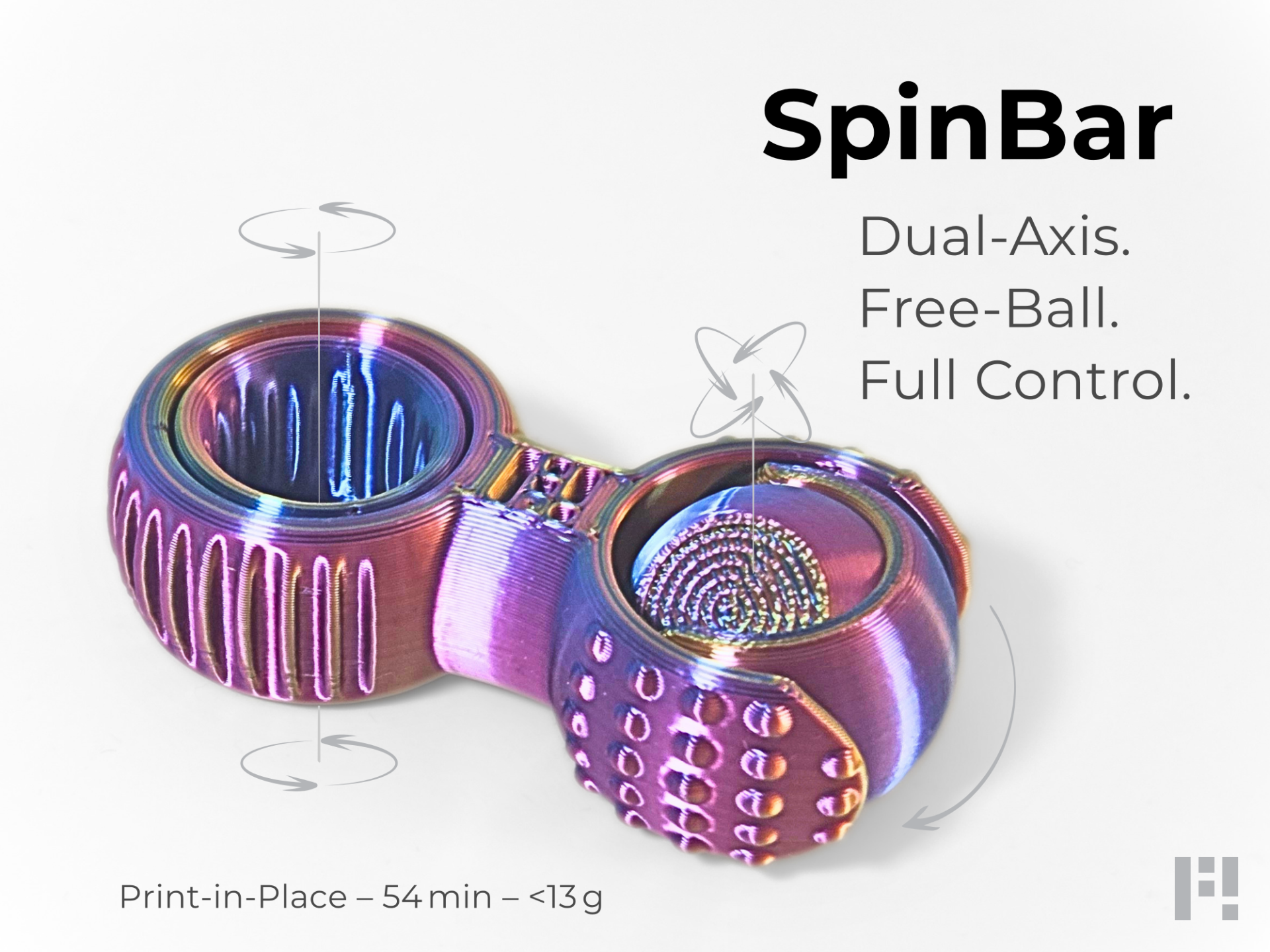 SpinBar - Dual‑Axis Free‑Ball Fidget (PiP, NoAMS)