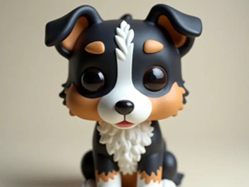 Figura perro tricolor adorable para llavero