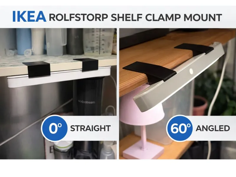 IKEA ROLFSTORP Shelf Clamp Lamp Mount