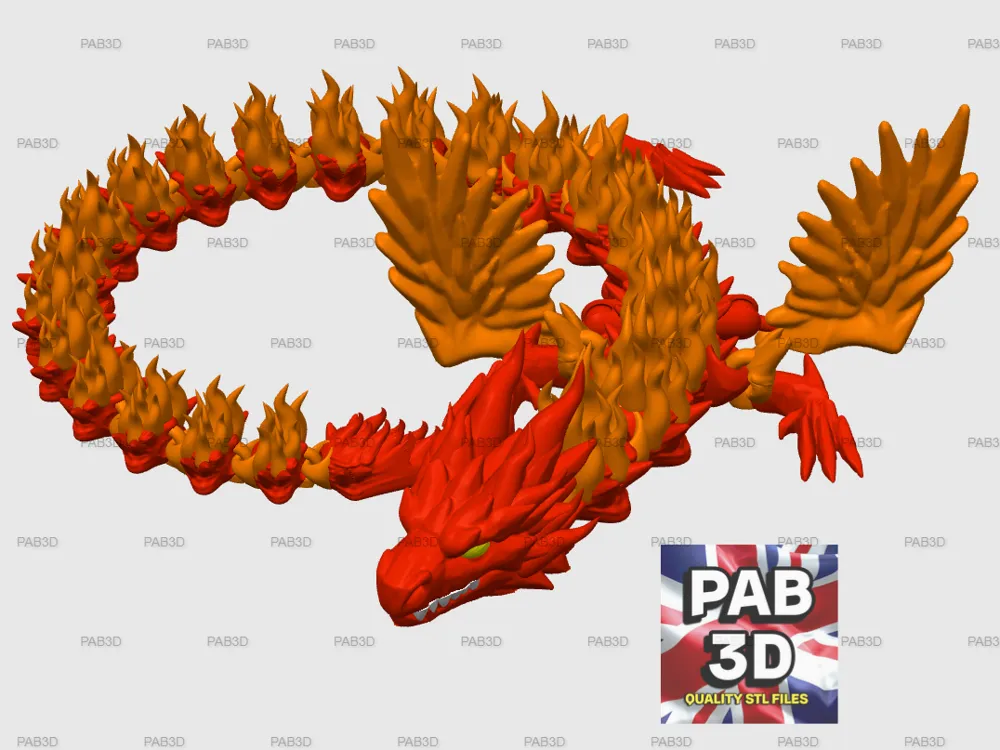 Articulated Flame dragon - Free 3D Print Model - MakerWorld
