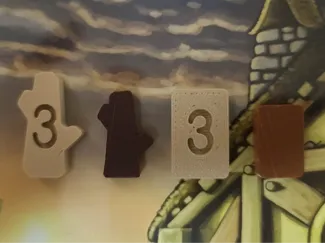 Agricola boardgame 3 wood, 3clay