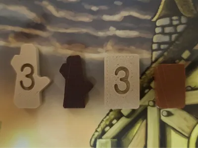 Agricola boardgame 3 wood, 3clay