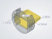 23,8 x 25,2 x 13,15 x 3,9mm - 0.2mm layer, 2 walls, 15% infi
