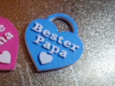 Keychain "Best Dad", Heart Keychain