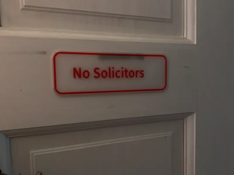 No Solicitors Sign