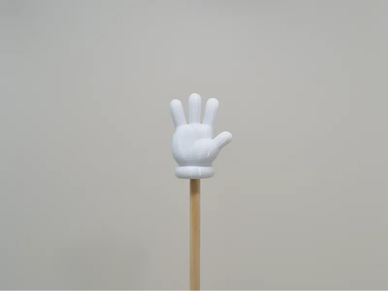 Cartoon Hand Pointer Stick - Paper Sign