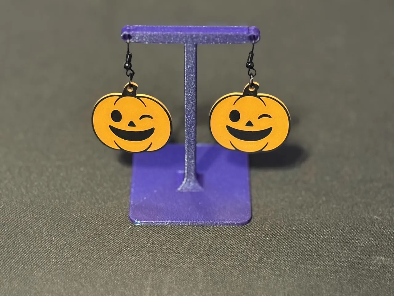 Jack o'lantern pumpkin Earrings view 2