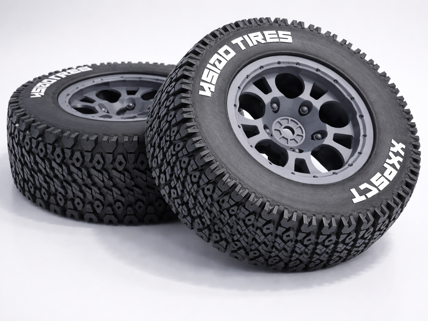 RC Short Course Tire + Rim (1:10 Scale, Off-road)