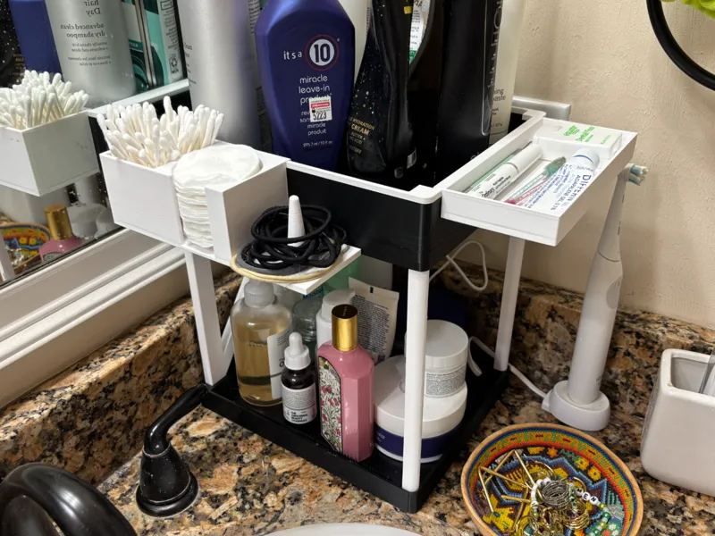 Large 2 tier bathroom organizer