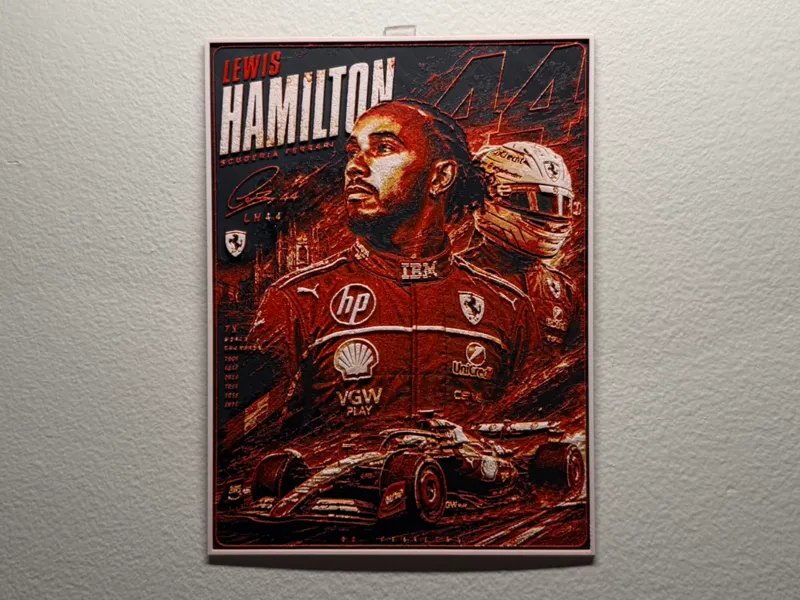 Lewis Hamilton F1 Ferrari Driver Card HueForge