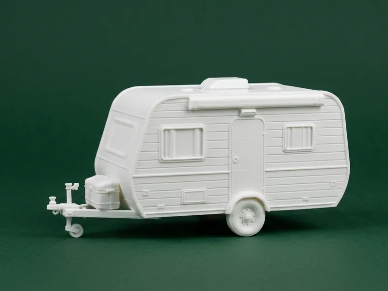 Miniature Retro Camping Travel Trailer