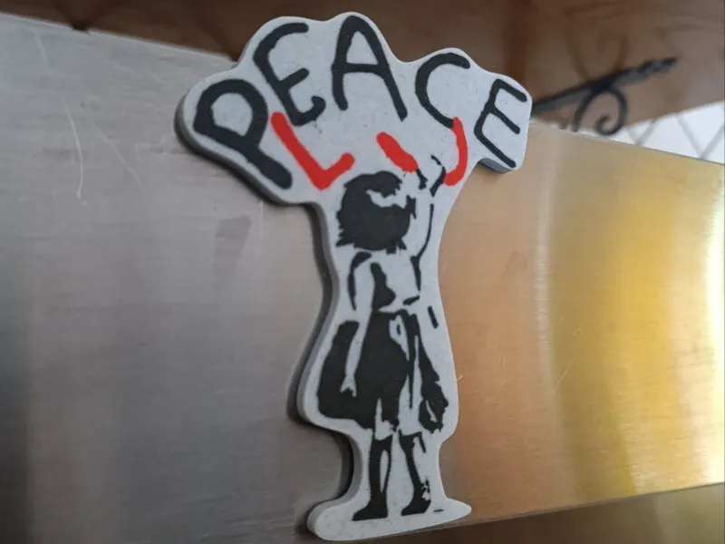 Peace please - Banksy magnet