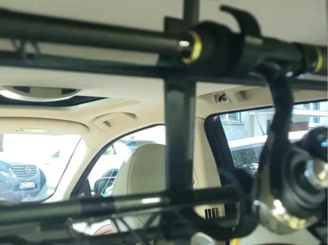 Fishing rod holder for Volvo XC70 and V70