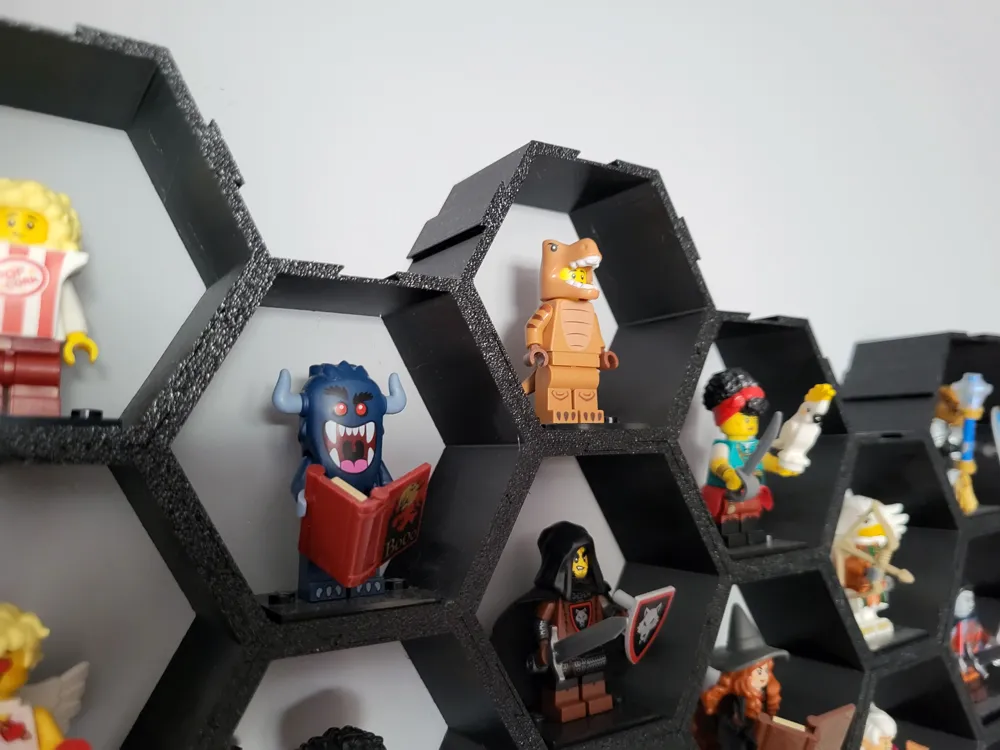 Low cost hexagonal minifigures display - Free 3D Print Model - MakerWorld