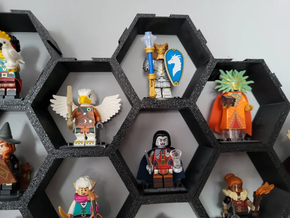 Low cost hexagonal minifigures display - Free 3D Print Model - MakerWorld