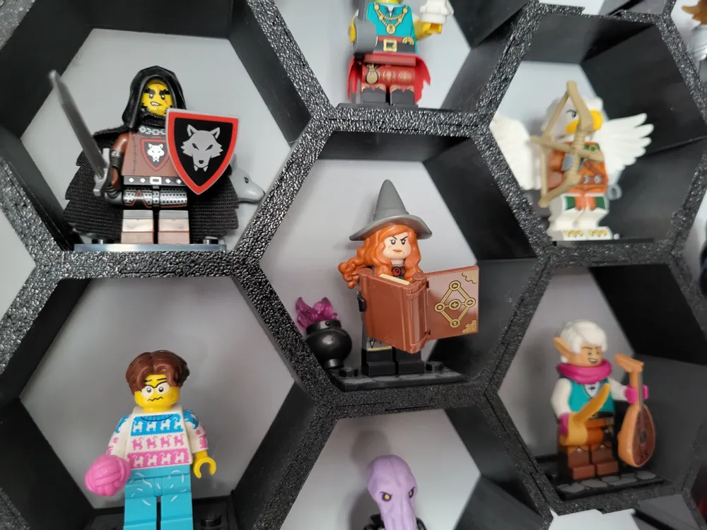 Low cost hexagonal minifigures display - Free 3D Print Model - MakerWorld