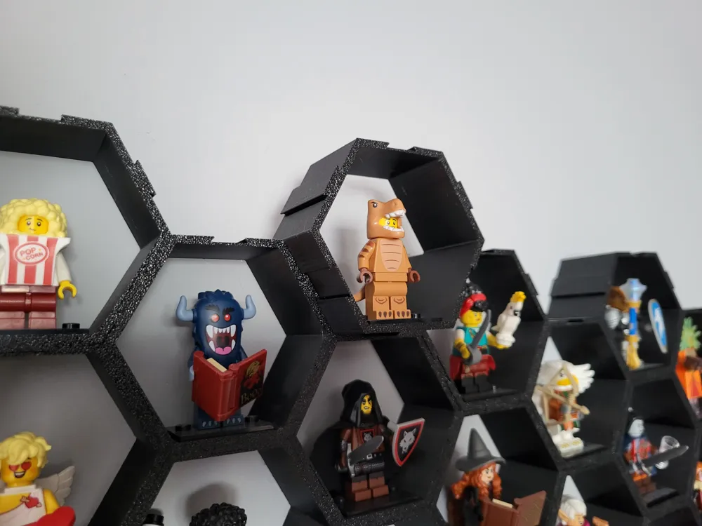 Low cost hexagonal minifigures display - Free 3D Print Model - MakerWorld