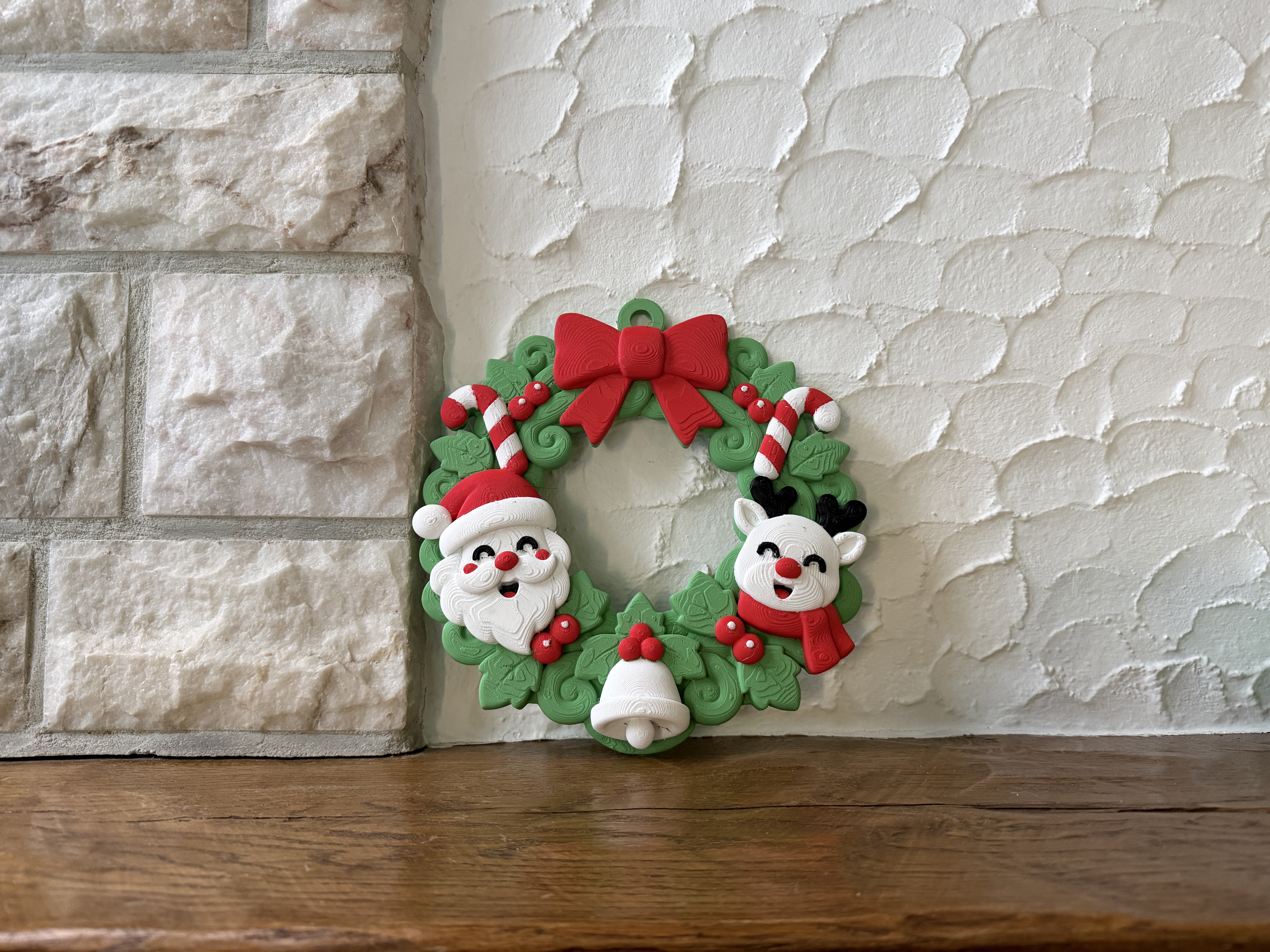 Christmas Wreath with Santa Claus and Reindeer - 1