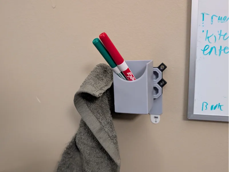 whiteboard marker holder with hook