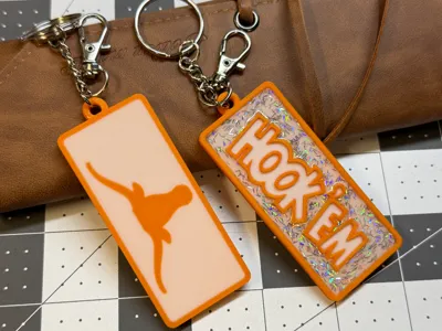 Hook 'Em UT Longhorns Keychain