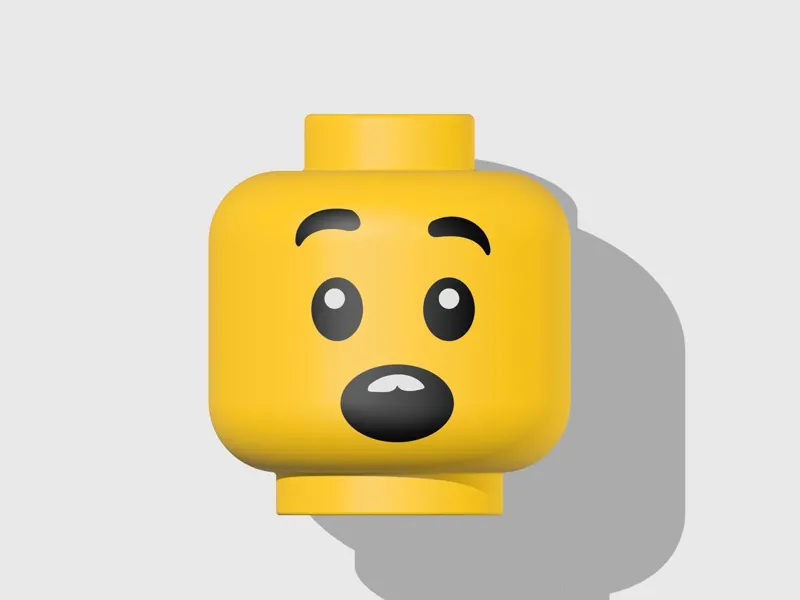 Mega Minifigure Head Boy with Surprised Face