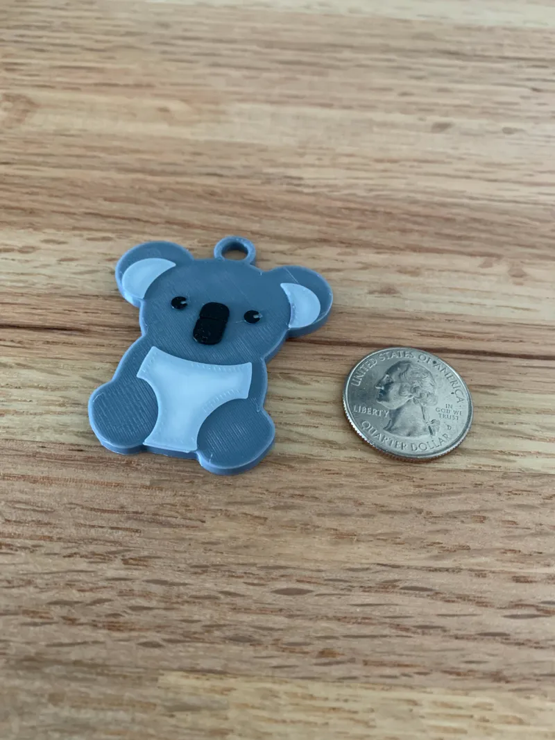 Simple multicolor koala keychain 