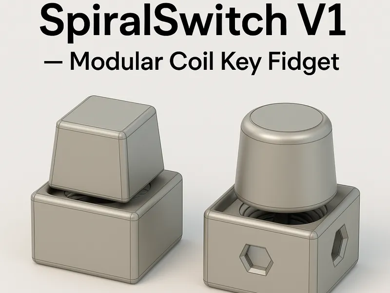SpiralSwitch V1 — Modular Coil Key Fidget