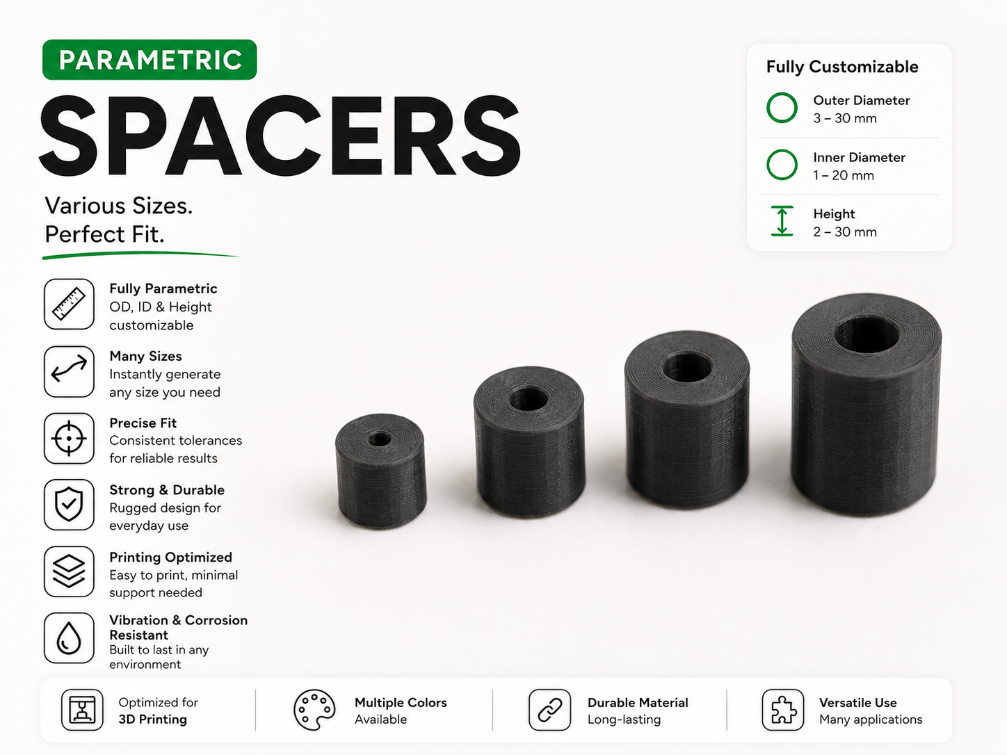 Ultimate Parametric Spacer & Washer - Any Size