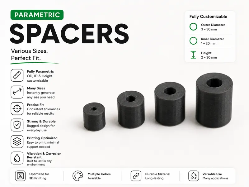 Ultimate Parametric Spacer & Washer - Any Size