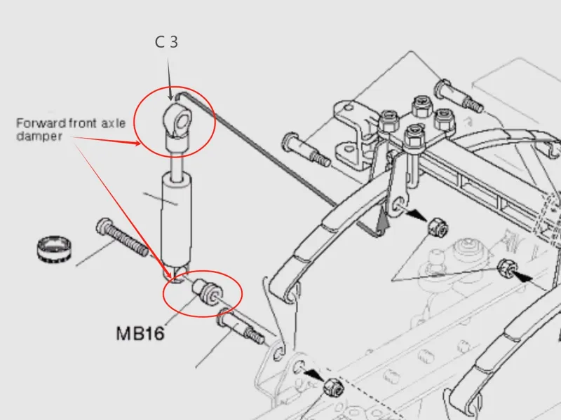 Tamiya MB16+C3 Forward front axle damper collar