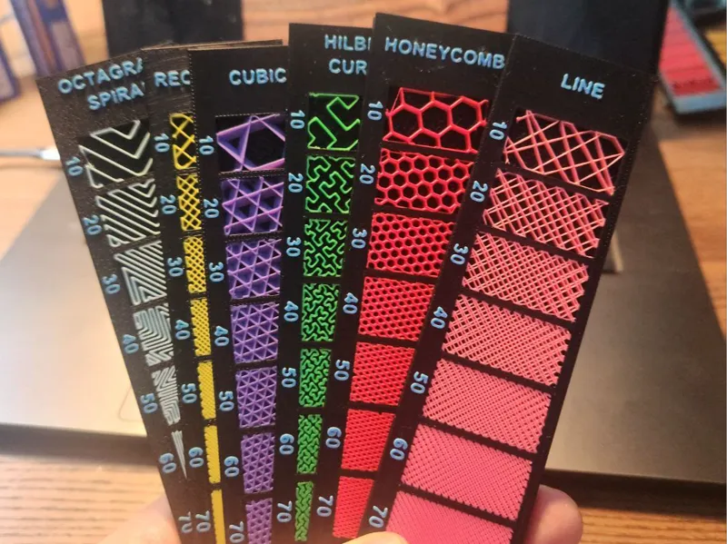 In-depth Infill Swatches 10%-90%