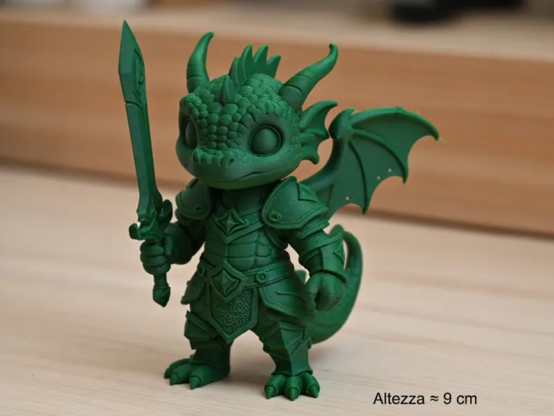 Cute Baby Dragon Knight with Sword - Chibi Fantasy