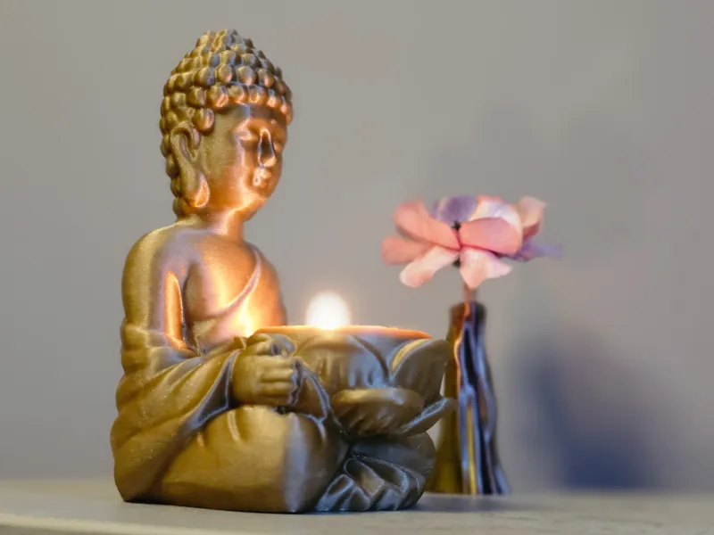 Buddha Candle Holder "Life-is-Love" (3h or 4h-AMS)