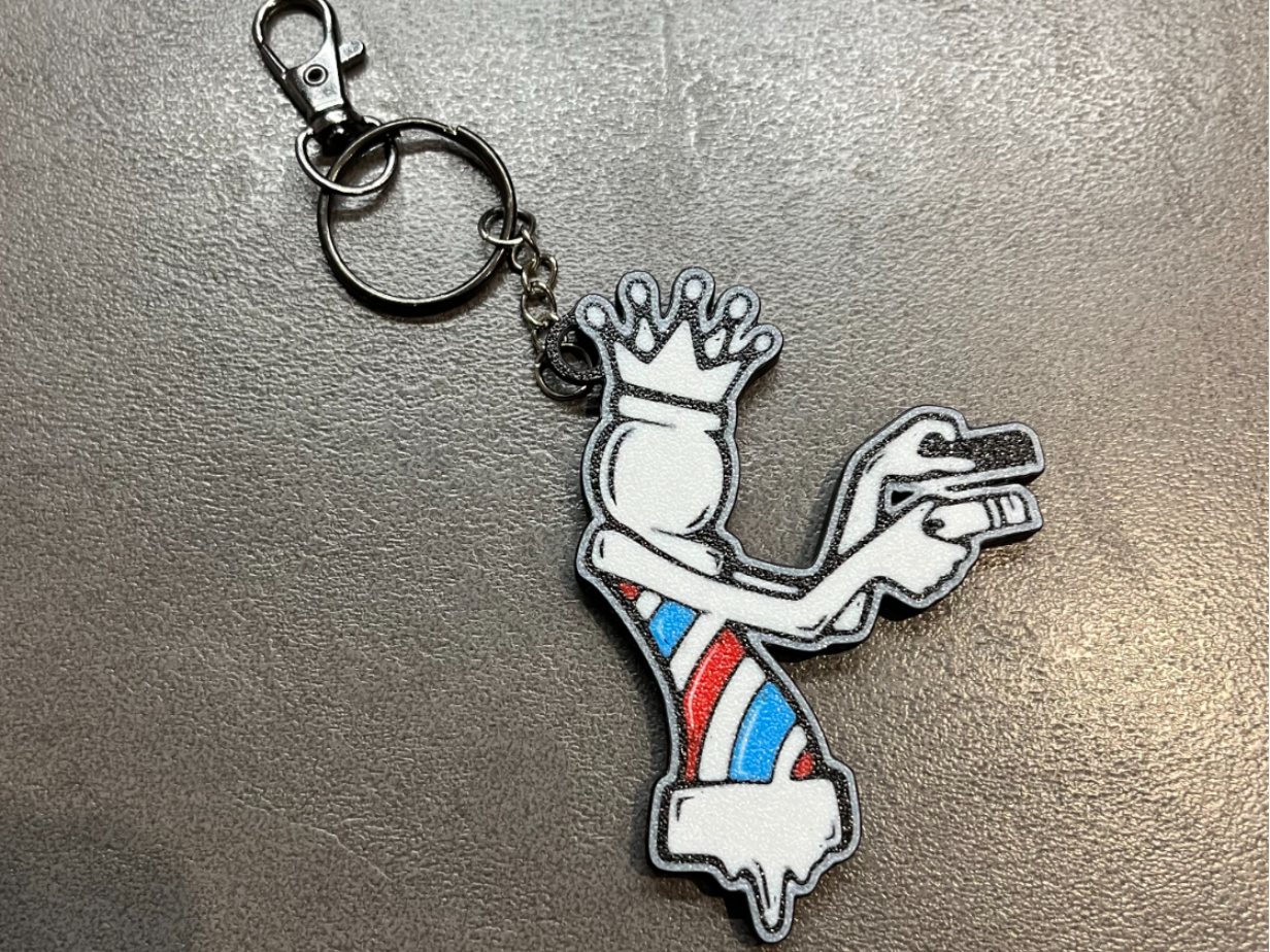 unique barber inspired keychain