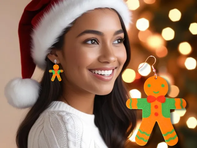 Gingerbread man earrings