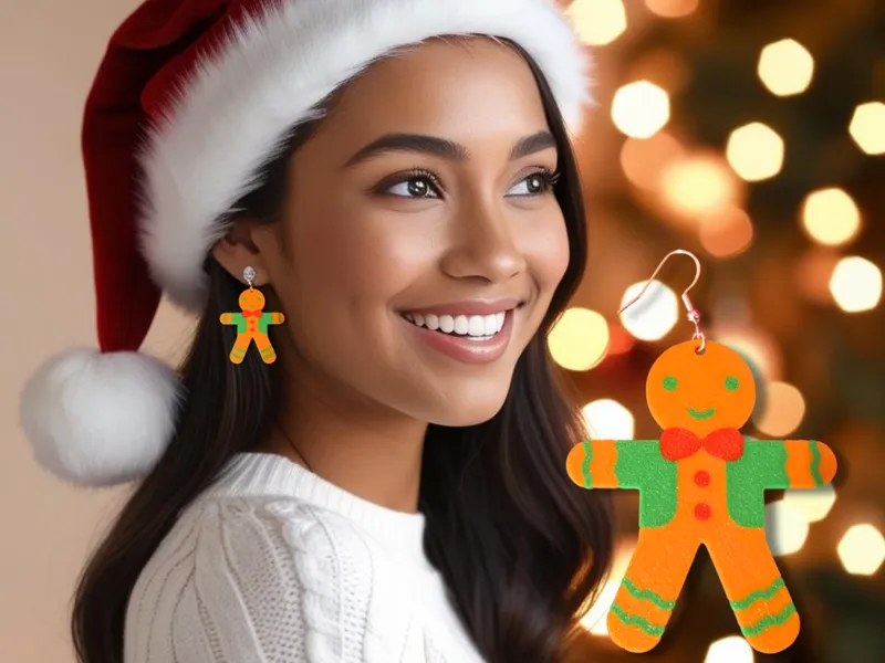 Gingerbread man earrings