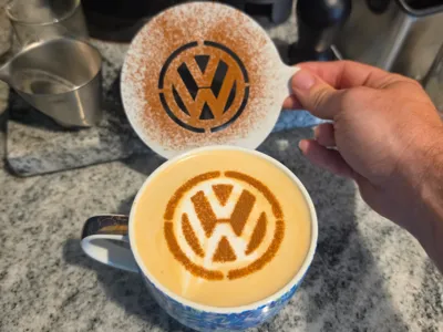 Perfect VW Logo Latte Art Stencil