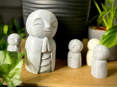 Cute Jizo Monk - Japanese Zen Decor (Support-Free)