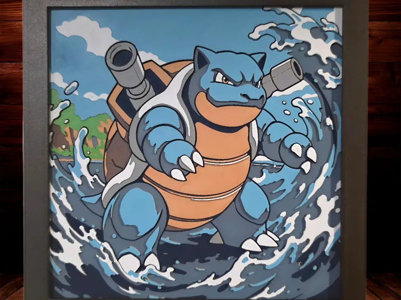 Acrylic and Normal Painting Styled Blastoise