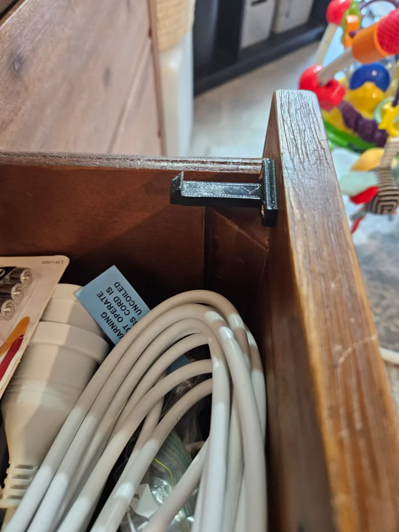 Child safe drawer / door latch hidden