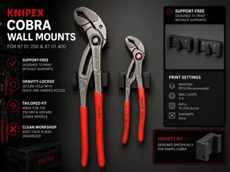 Knipex Pipe Wrench Cobra 250 / Cobra 400 Wallmount