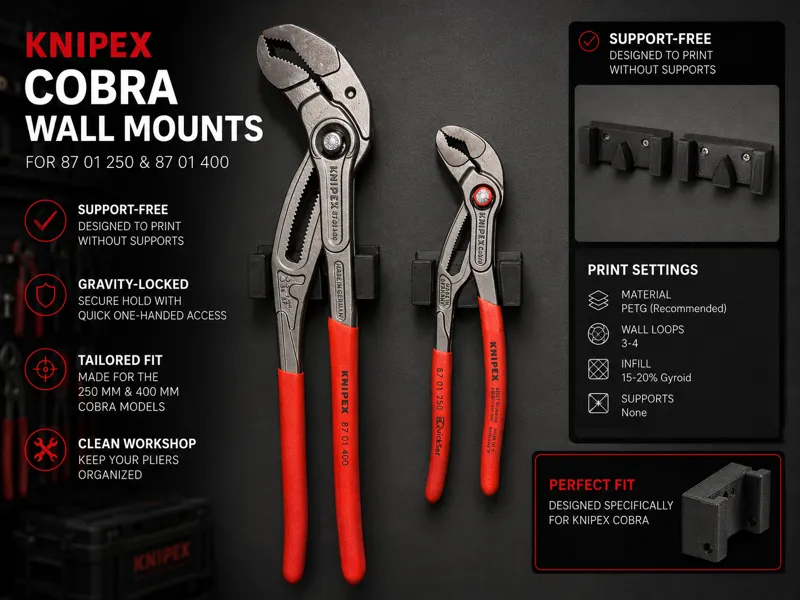 Knipex Pipe Wrench Cobra 250 / Cobra 400 Wallmount