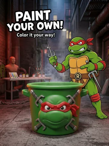 Letrero o emblema decorativo: Raphael – TMNT Paint Your Own Bucket — vista de referencia 2