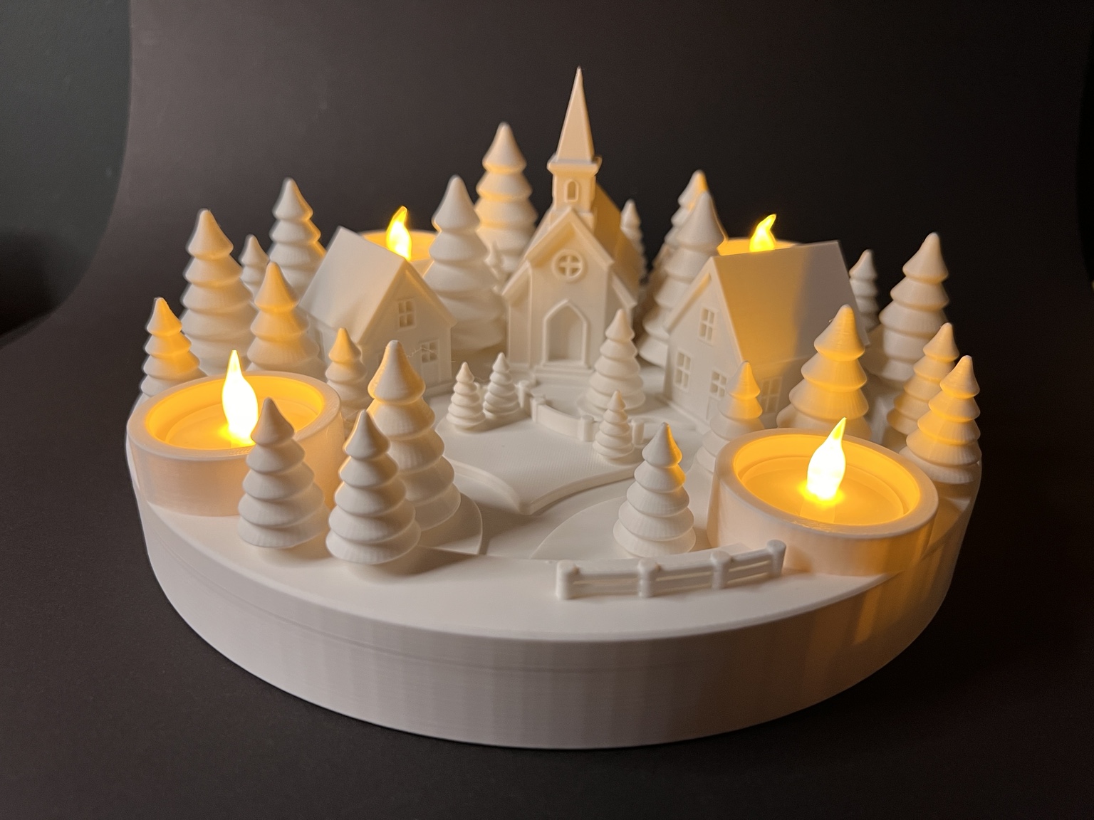 Adventskranz - Teelicht Winterlandschaft - 1