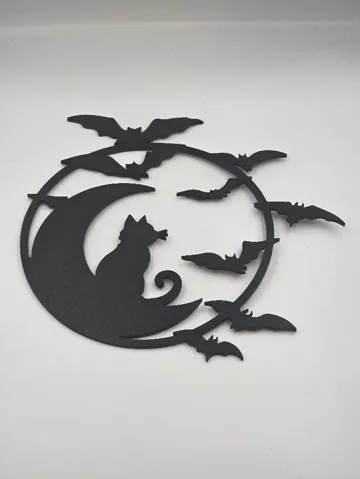 Accesorio para filamento: Halloween Cat & Bat Door Wreath — vista de referencia 4