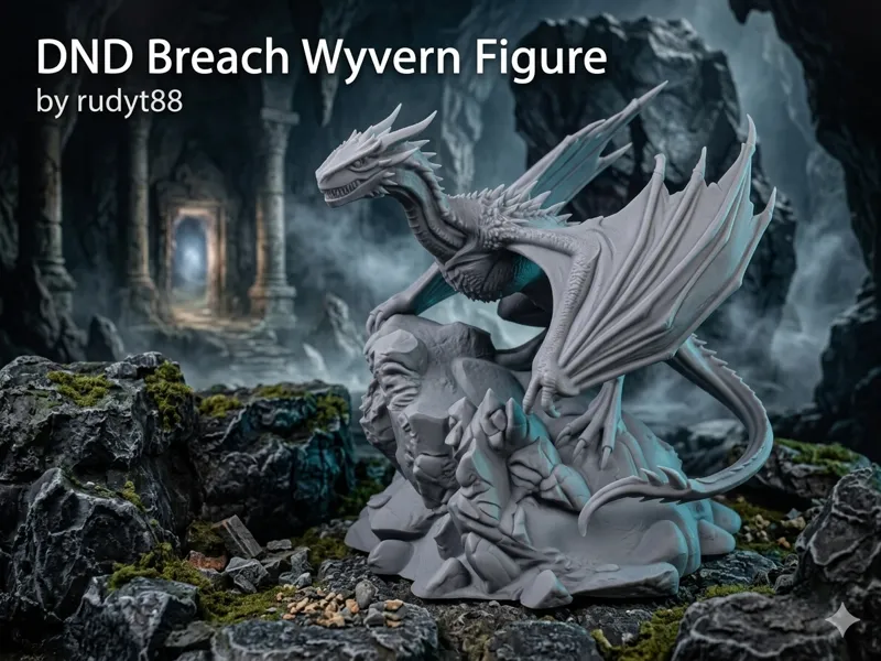 Wyvern Perched on rock pile DND the Breach