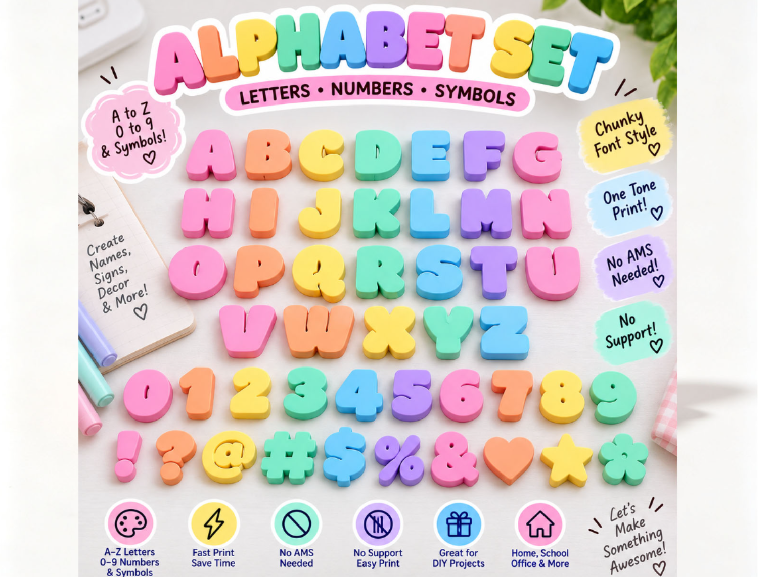 Chunky A-Z Letters Numbers & Symbols Alphabet Name - 1