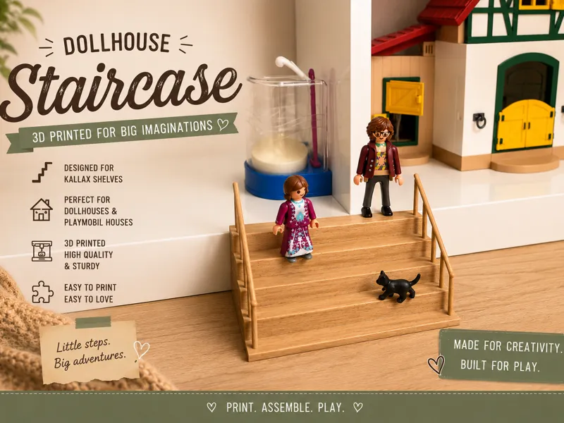 Ikea Kallax dollhouse stairs also for Playmobil
